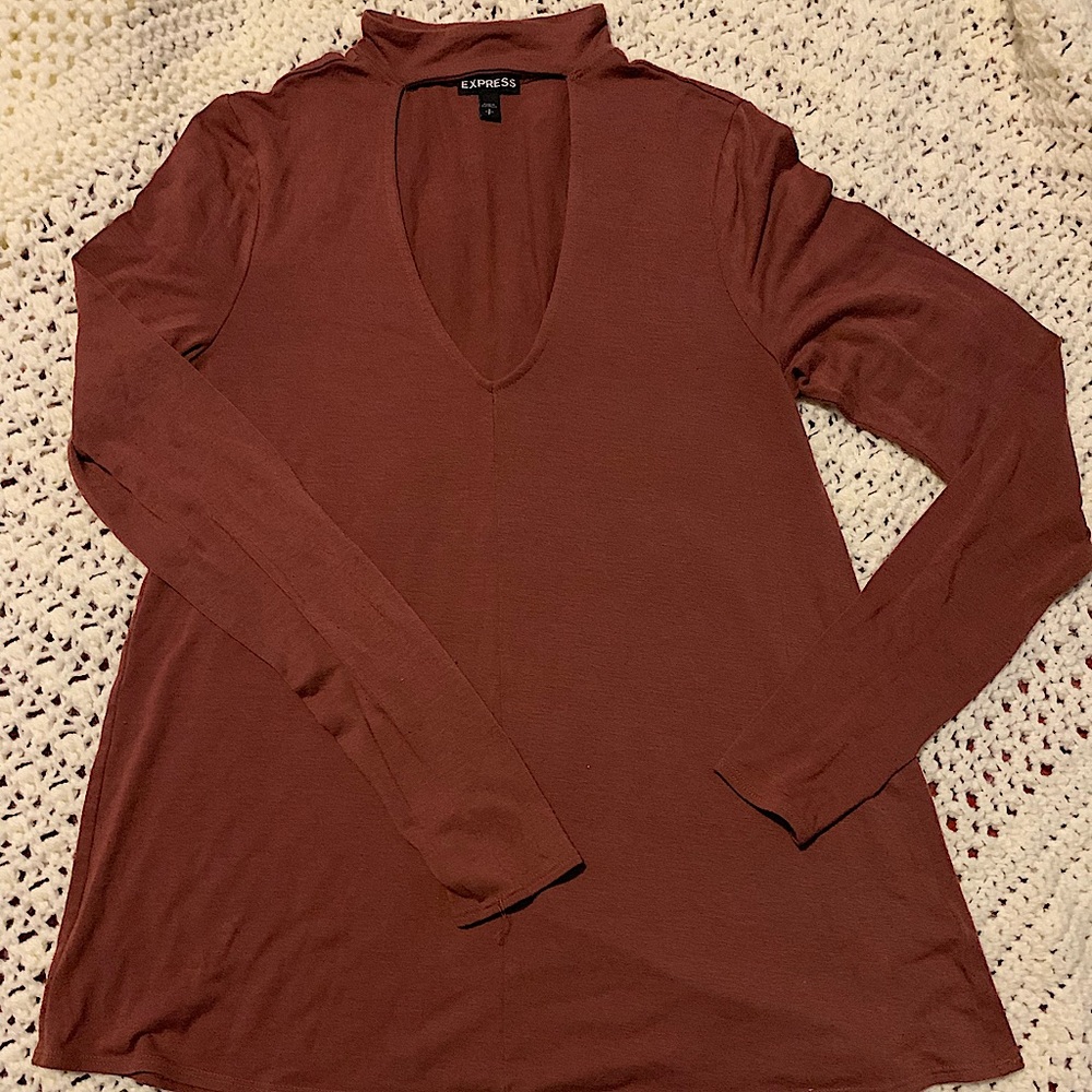 Express size small long sleeve shirt with cut out